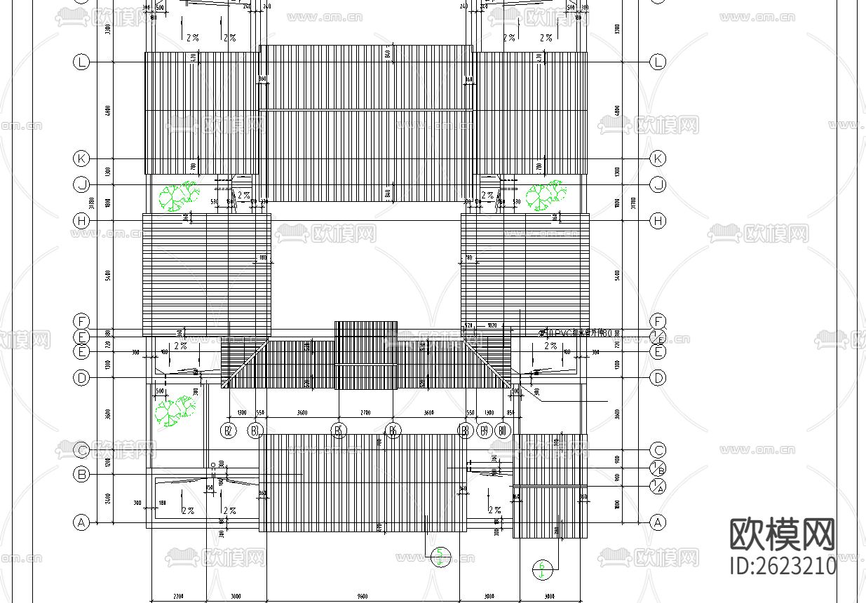 四合院住宅CAD施工图下载（渲染图3）