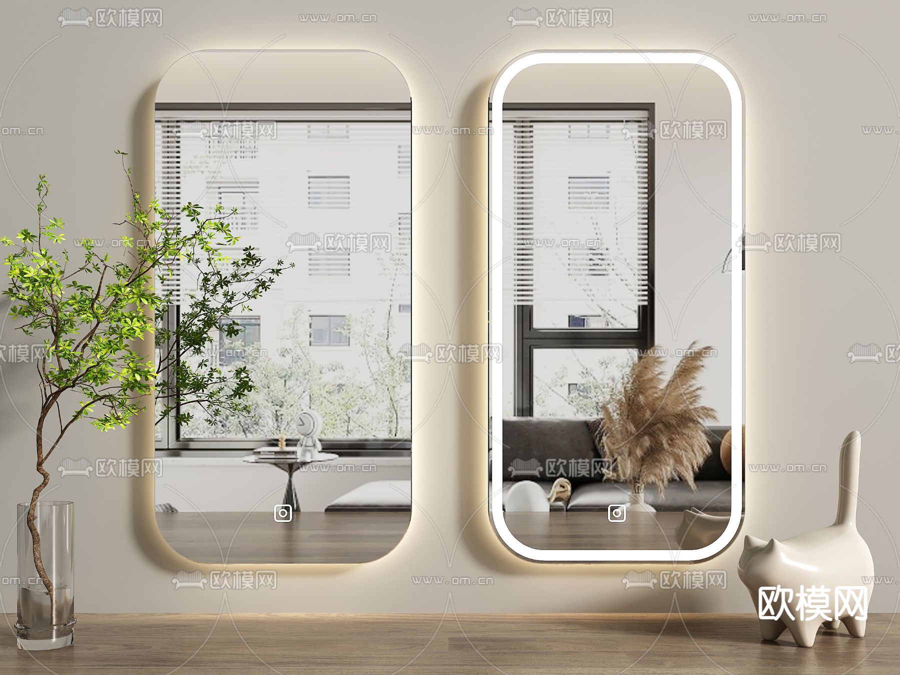 镜子 浴室镜 化妆镜3d模型下载