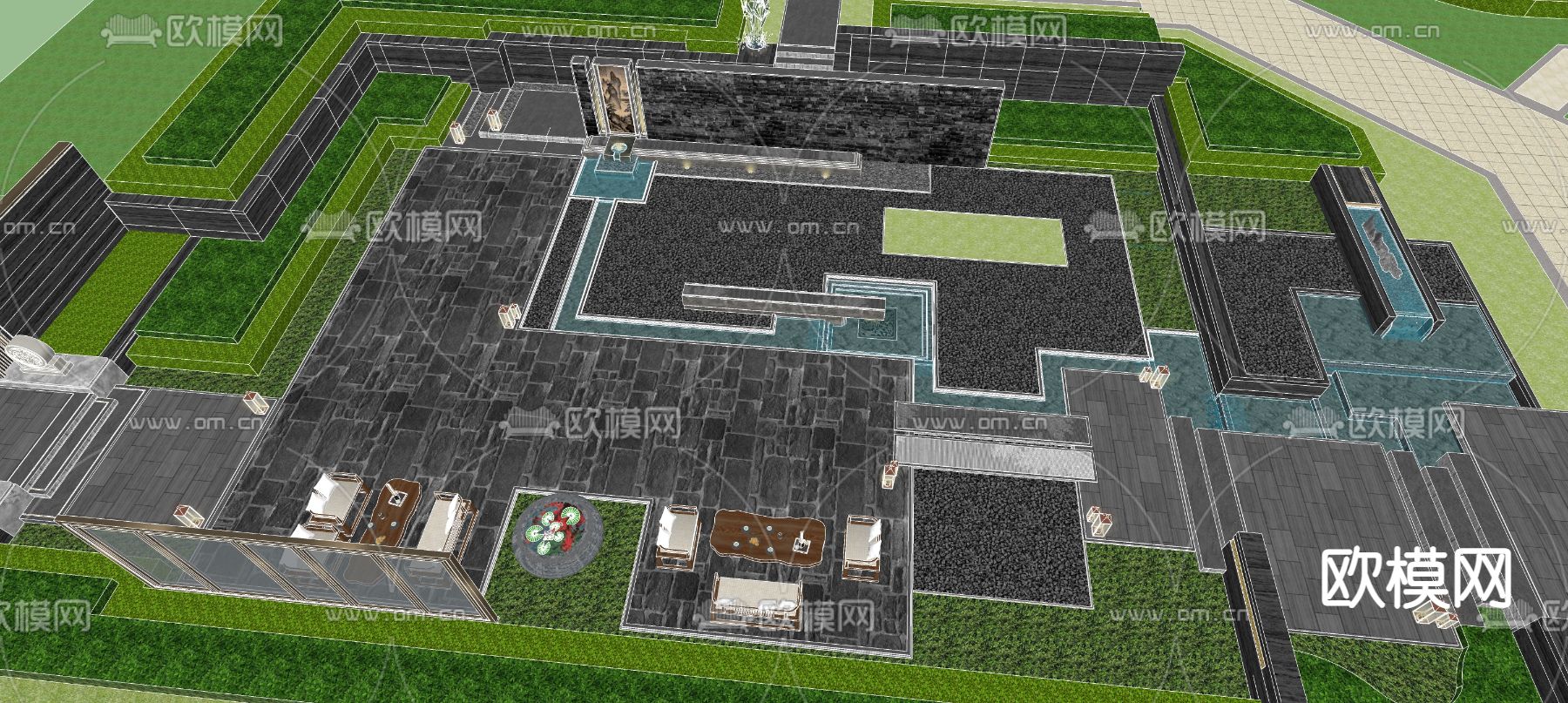 住宅景观 庭院花园su模型