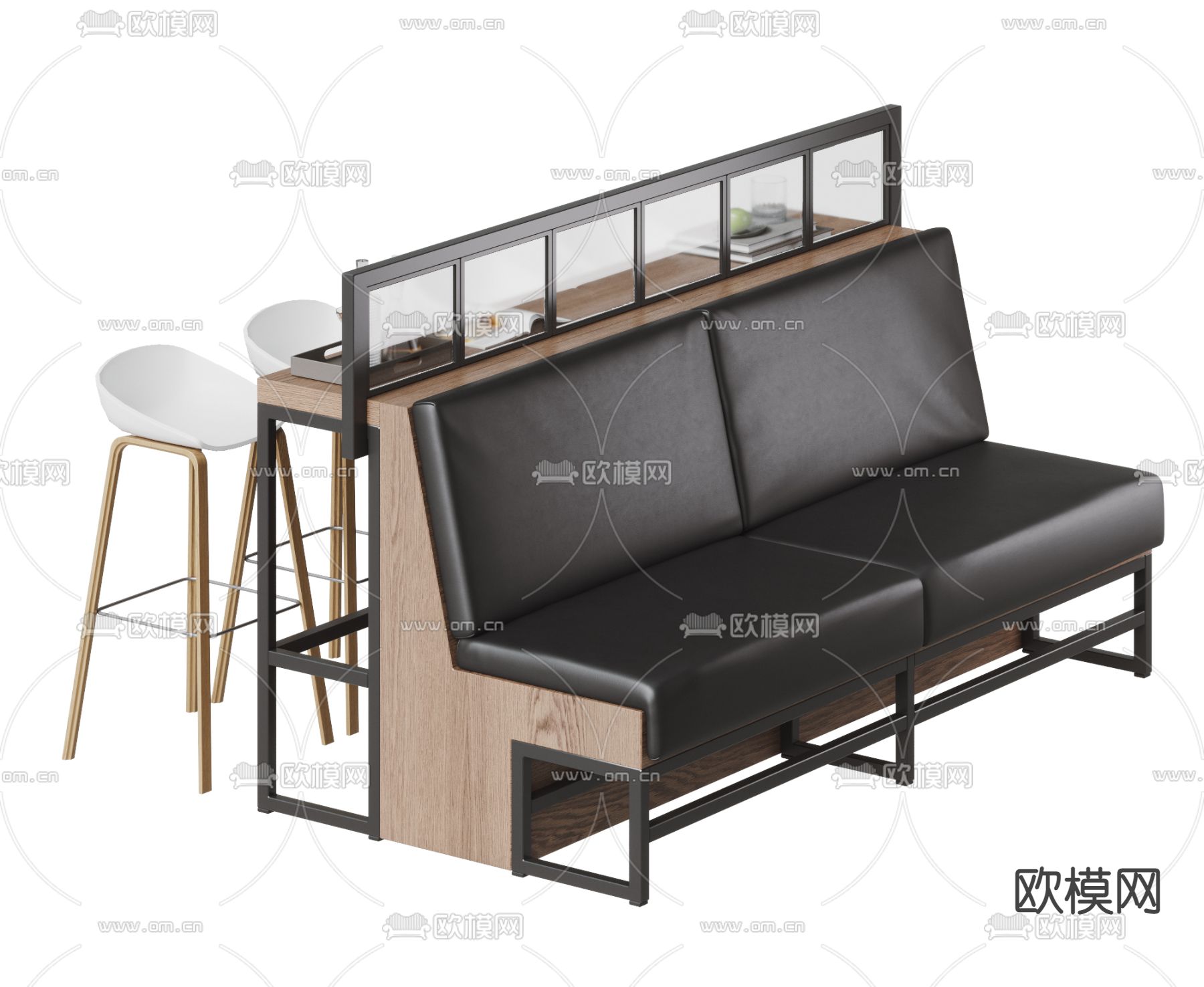 吧台 卡座3d模型下载（渲染图2）