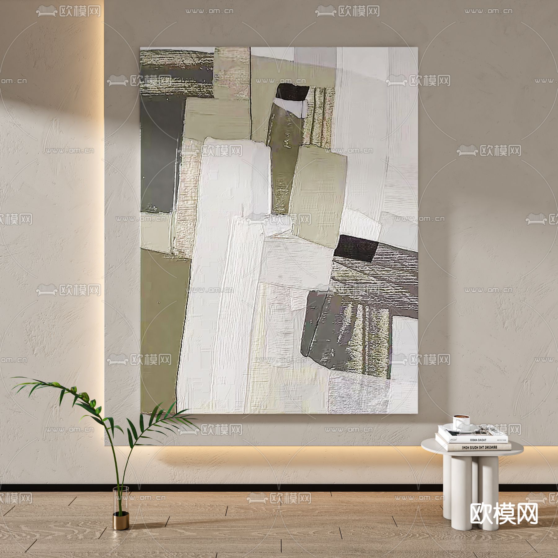 现代装饰画 抽象画 挂画3d模型下载