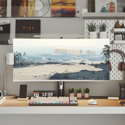  台式电脑 键鼠 杂志架 洞洞板su模型 