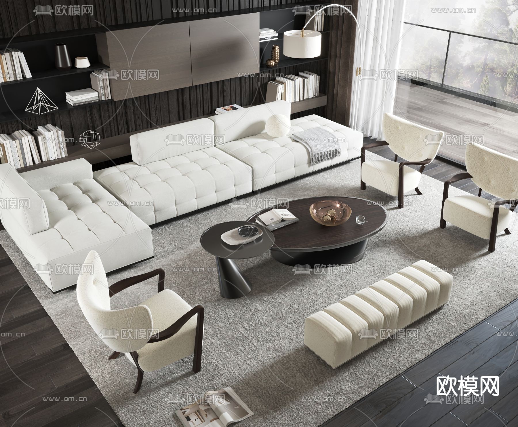 Minotti 组合沙发3d模型下载_ID14073051_3dmax免费模型-欧模网