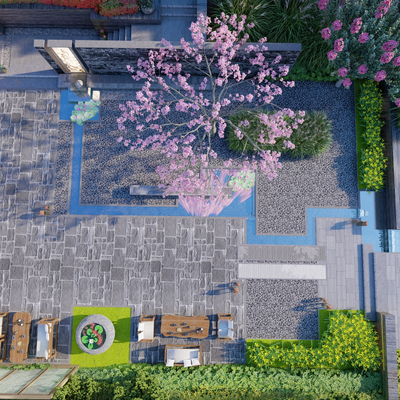住宅景观 庭院花园su模型