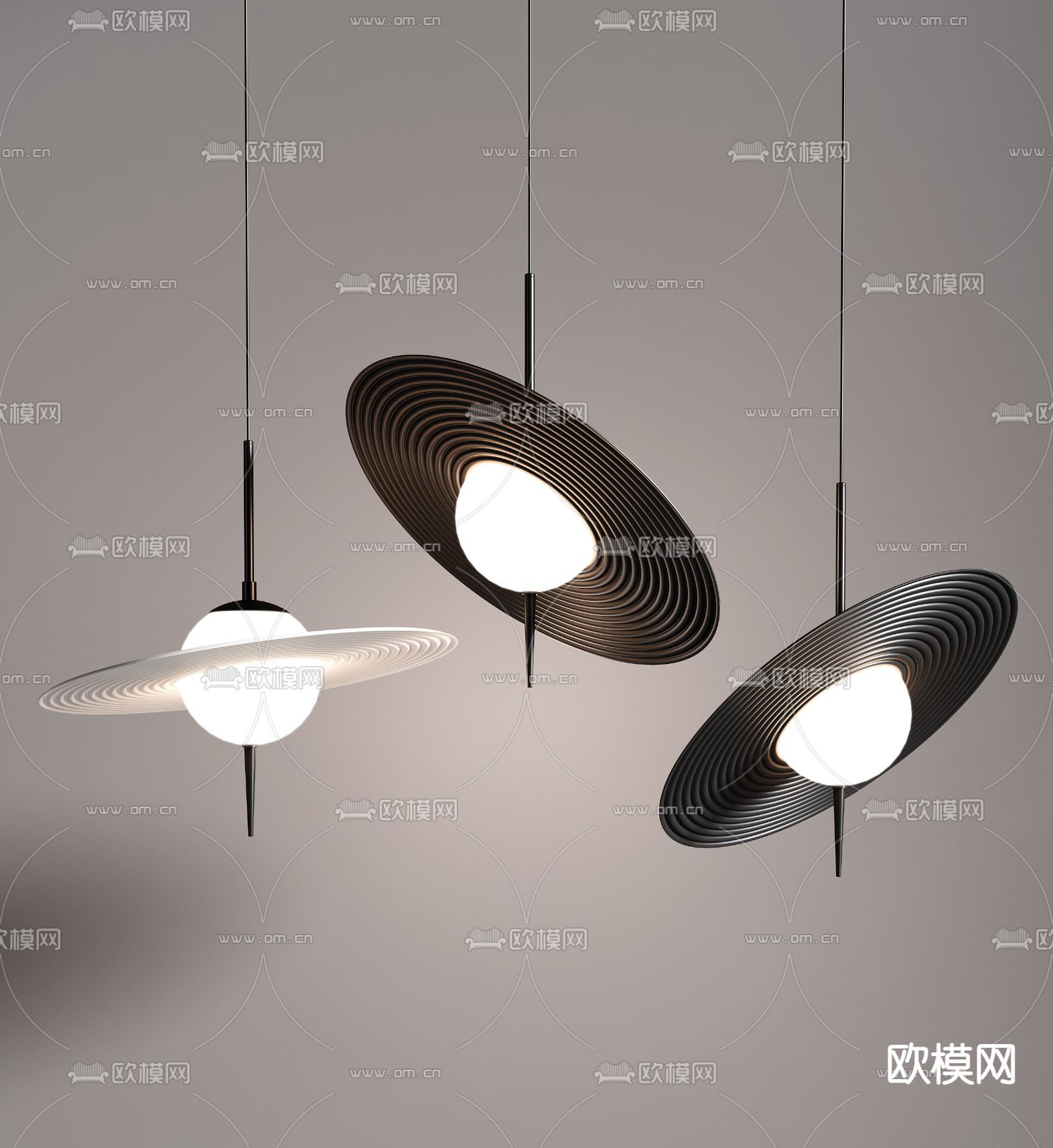 飞碟吊灯3d模型下载_ID14071367_3dmax免费模型-欧模网
