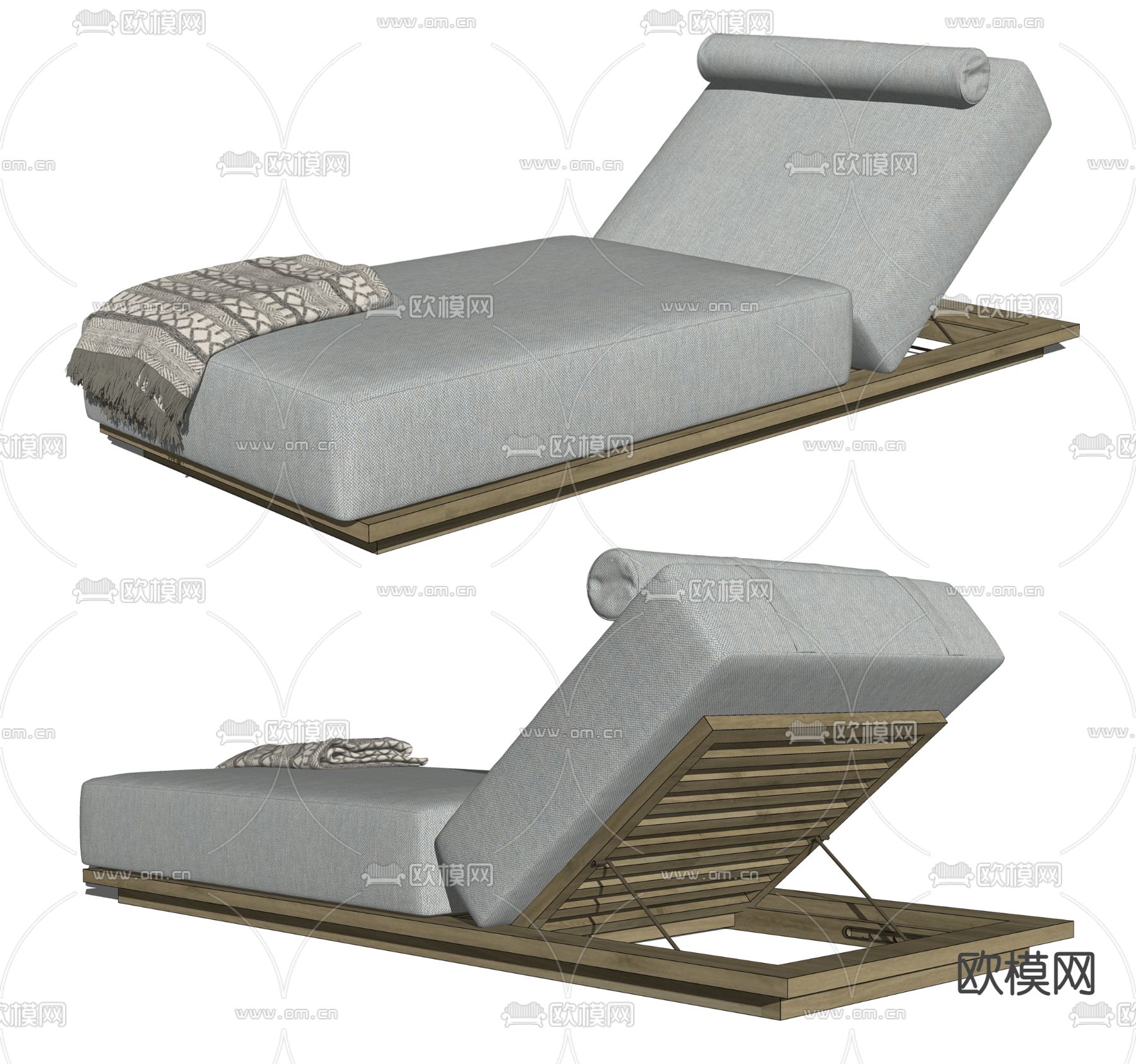 现代躺椅su模型下载（渲染图2）