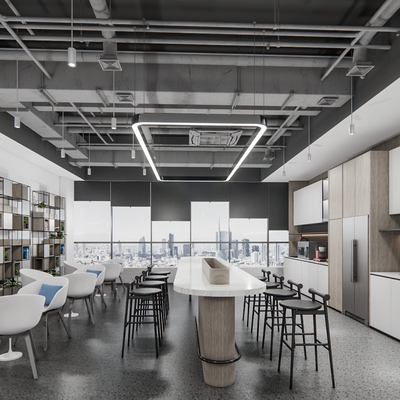  茶水间 休闲区su模型 