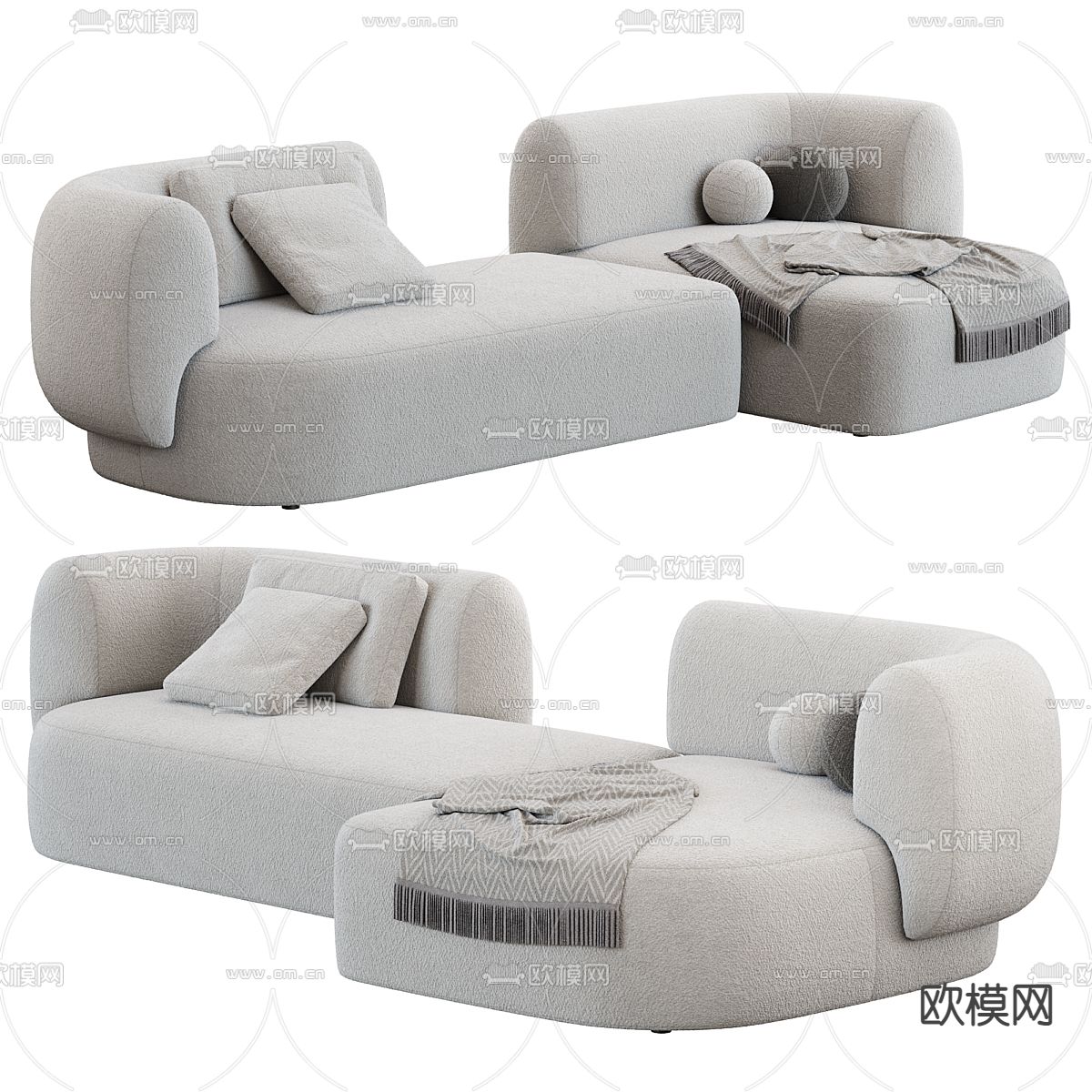 MISSANA 异形沙发 弧形沙发3d模型下载（渲染图1）