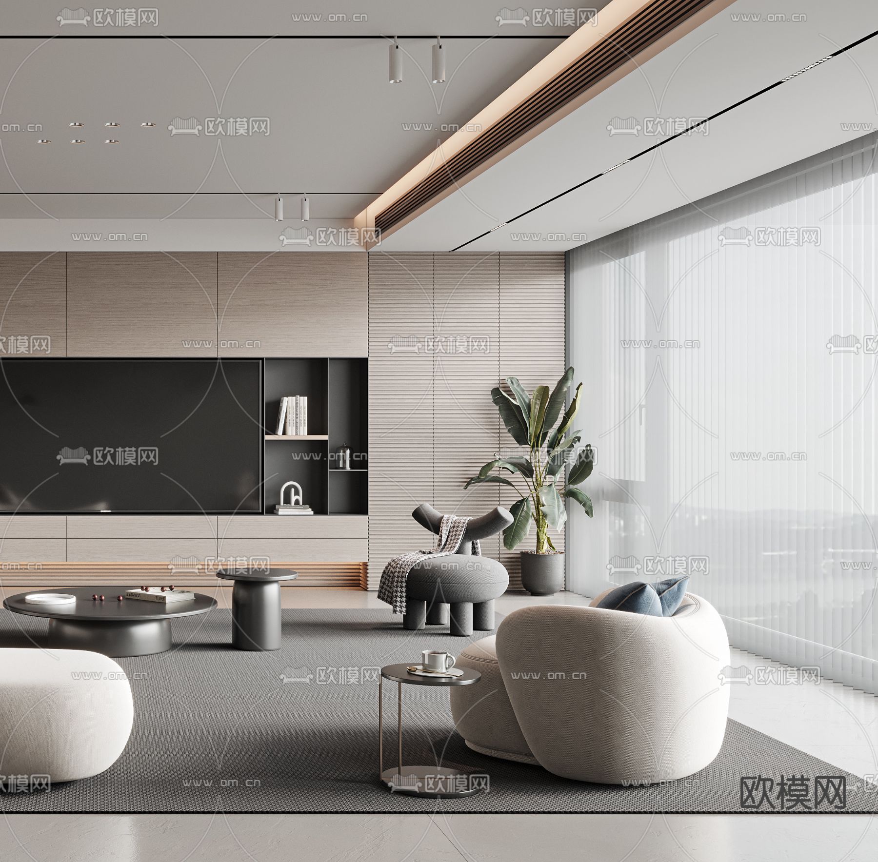 现代客餐厅3d模型