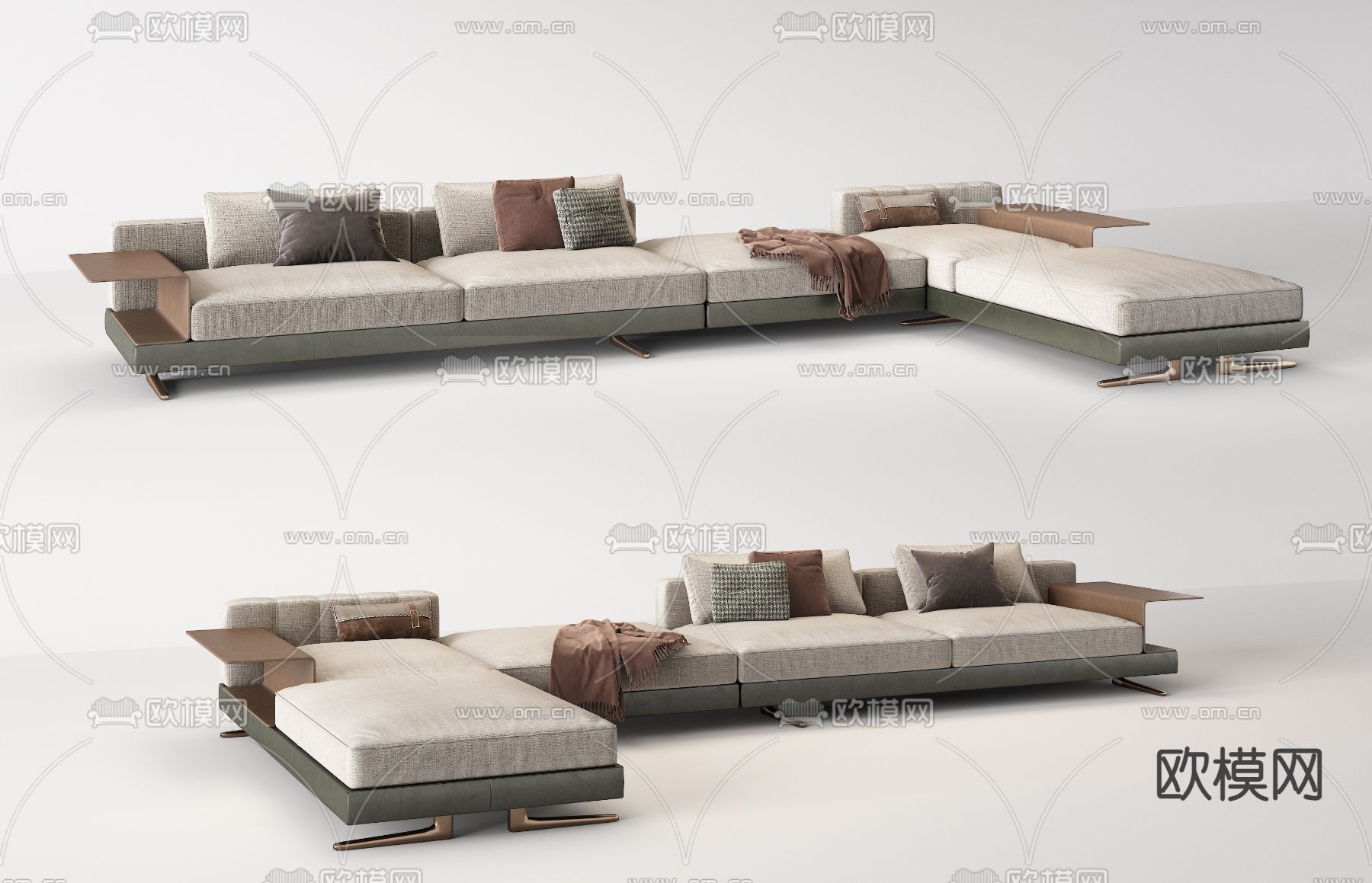 Minotti 转角沙发su模型下载（渲染图1）