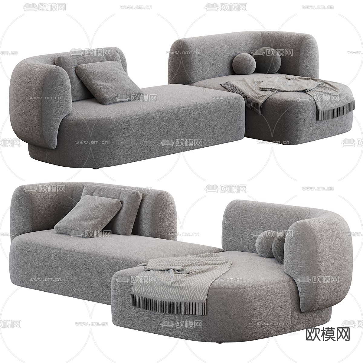 MISSANA 异形沙发 弧形沙发3d模型下载（渲染图2）