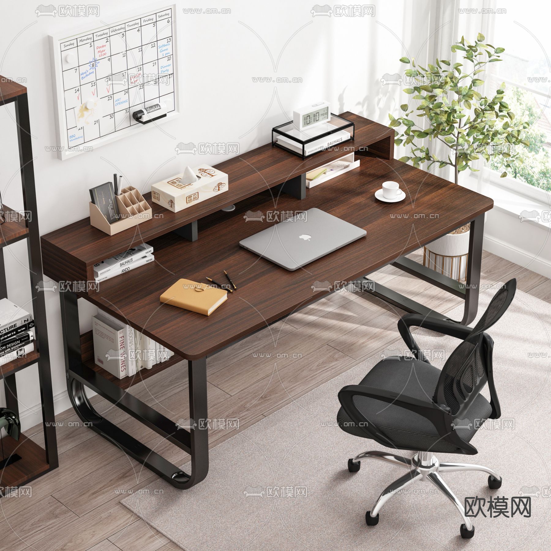 办公桌 工位3d模型下载