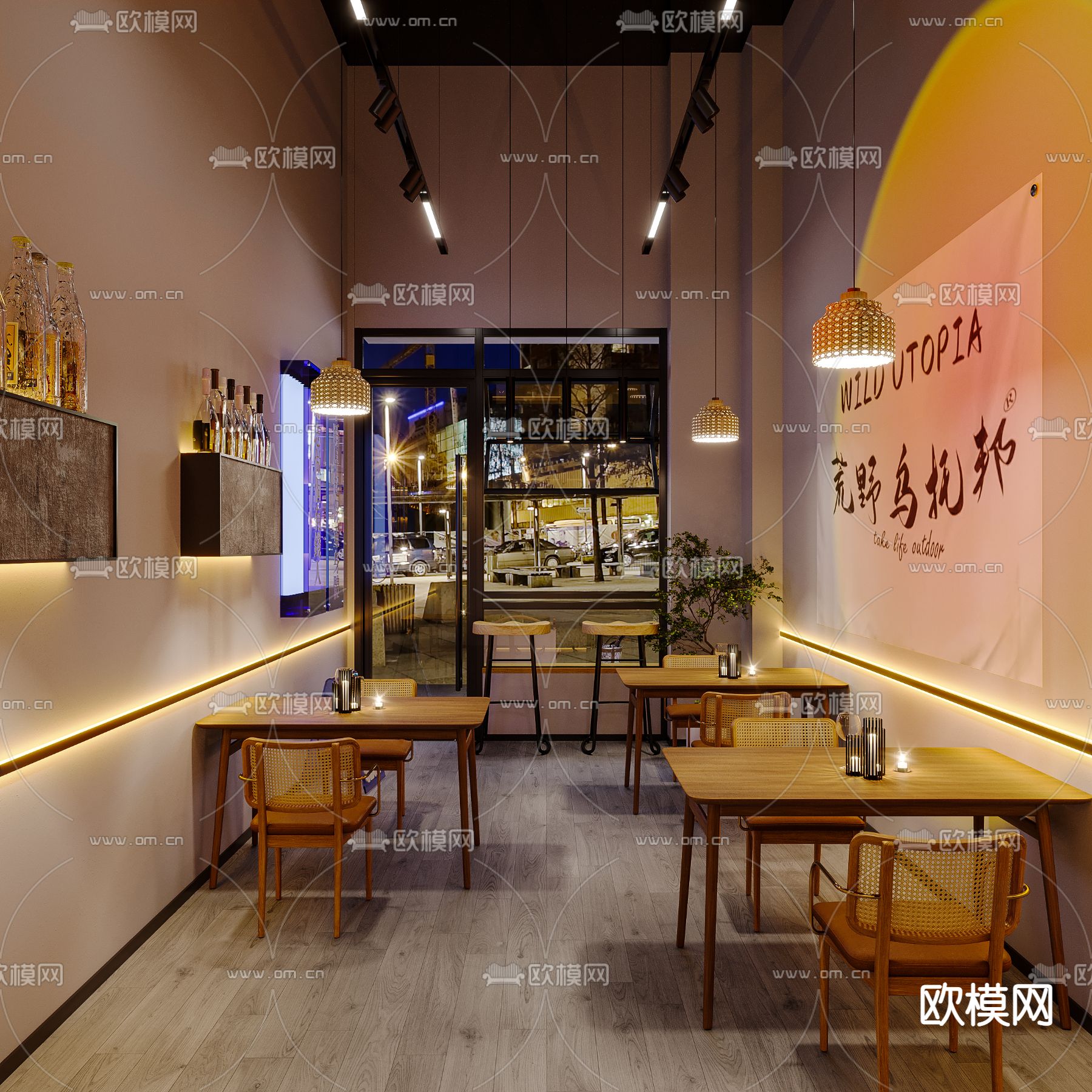 工业风酒吧 酒馆3d模型下载（渲染图1）