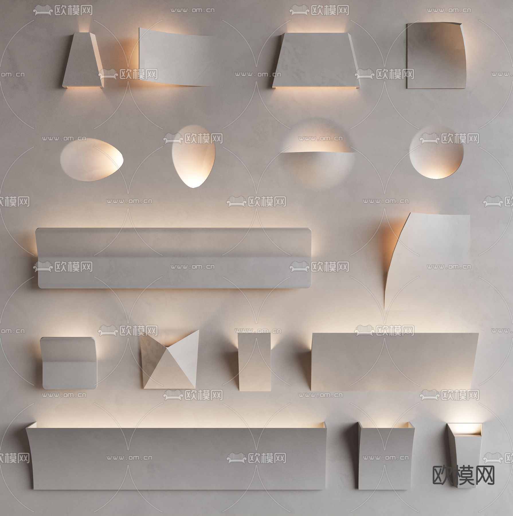 石膏壁灯3d模型下载