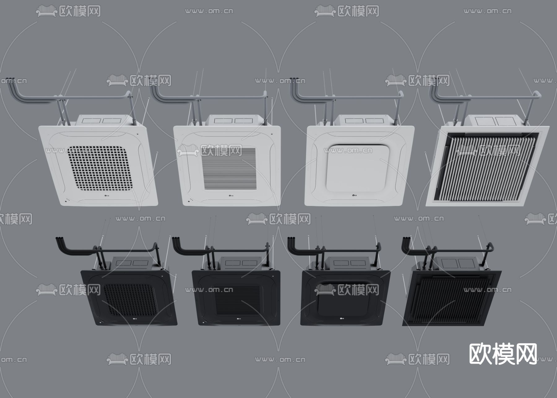 通风管道 吊顶空调3d模型下载