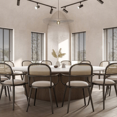 侘寂餐厅包间 包房 包厢su模型