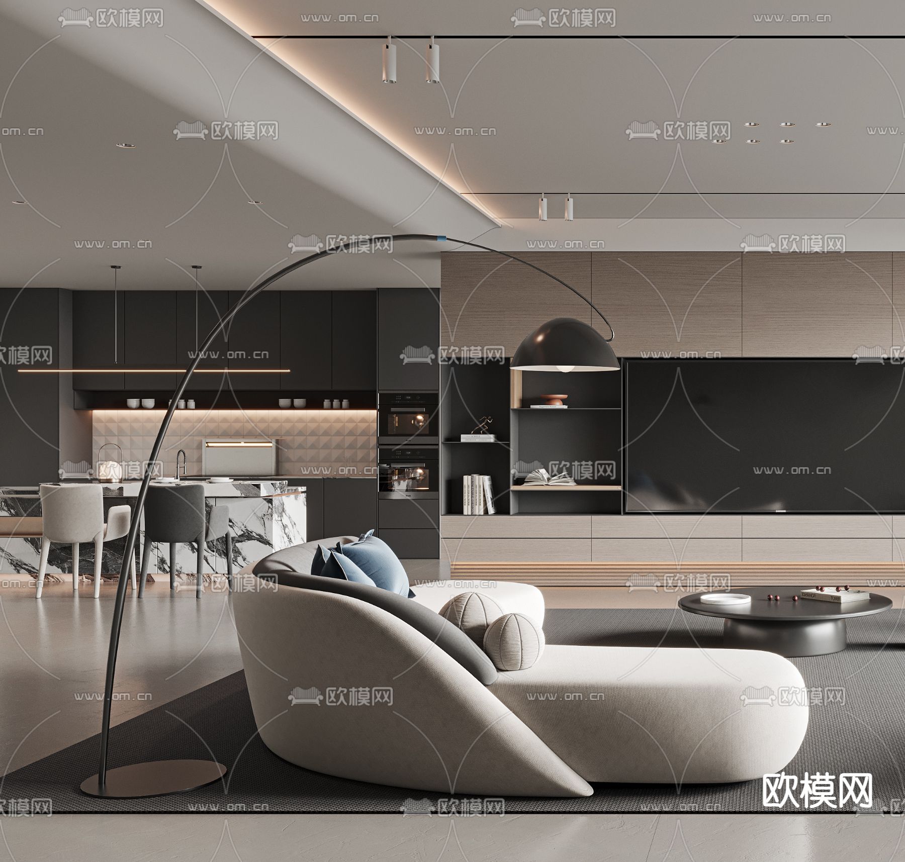 现代客餐厅3d模型