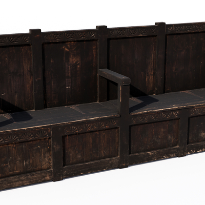  现代旧木公用椅su模型 