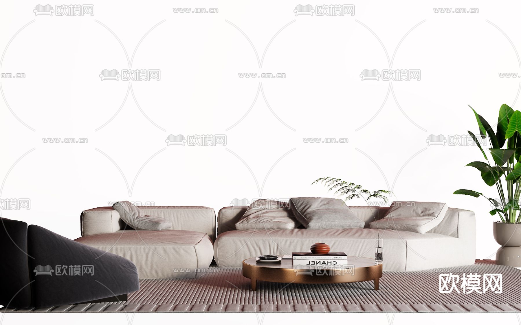 转角沙发 异形沙发3d模型下载