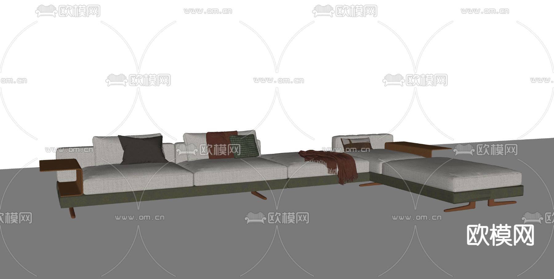 Minotti 转角沙发su模型下载（渲染图4）