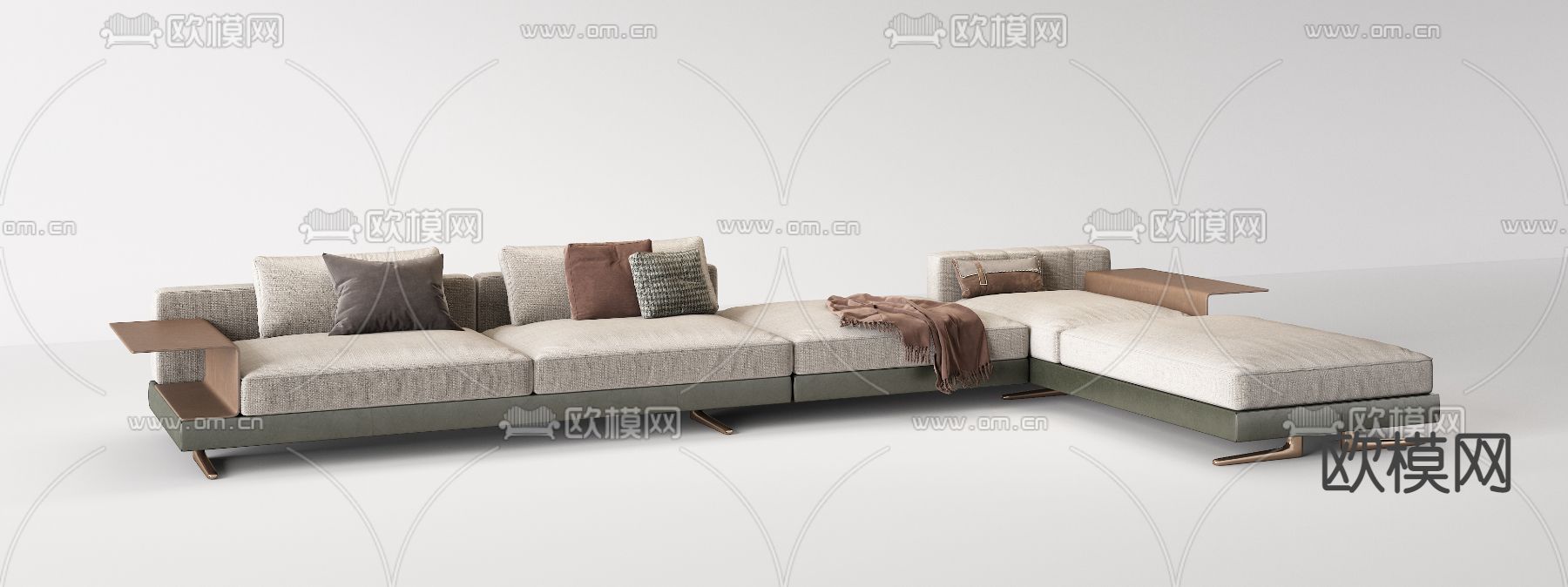 Minotti 转角沙发su模型下载（渲染图3）