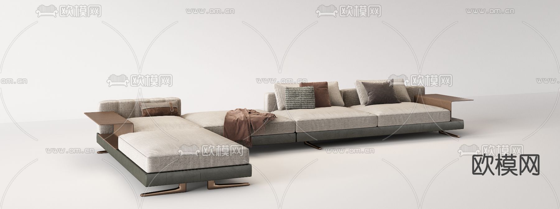 Minotti 转角沙发su模型下载（渲染图2）