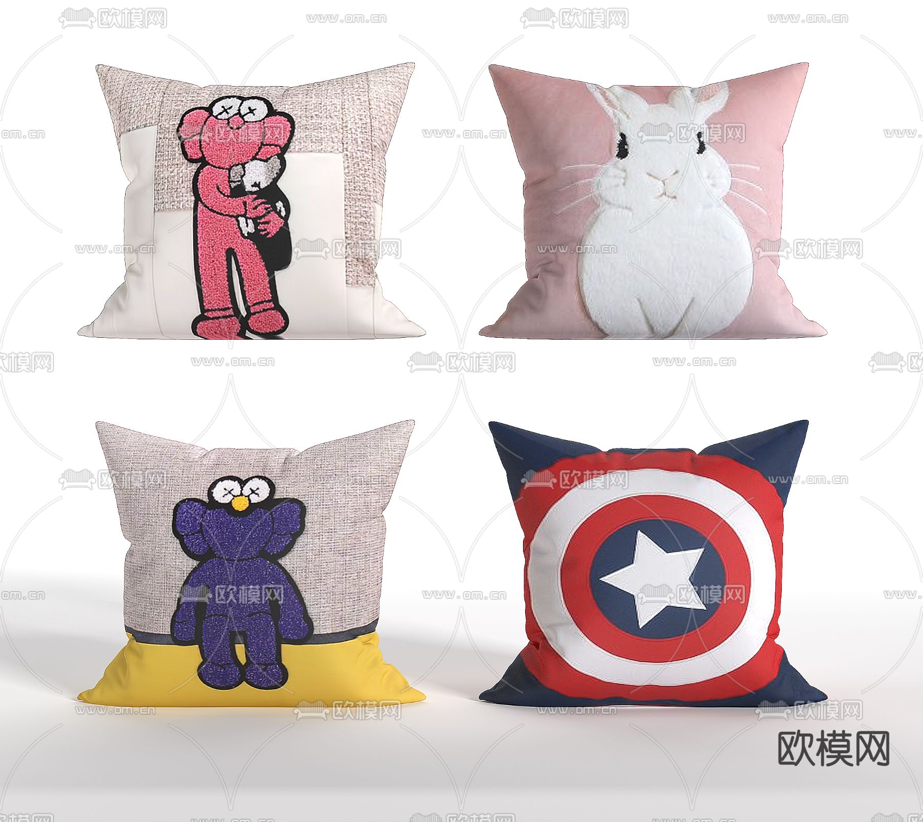 儿童抱枕 靠枕 坐垫3d模型下载