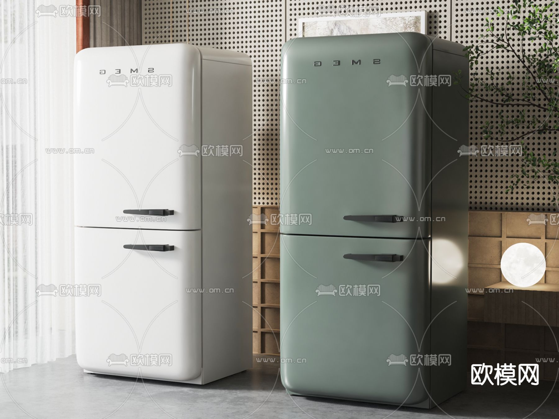 冰箱 冰柜su模型下载（渲染图1）