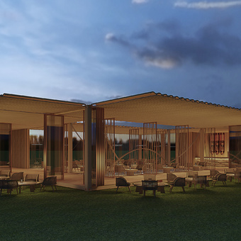 自然风酒店 休息区3d模型