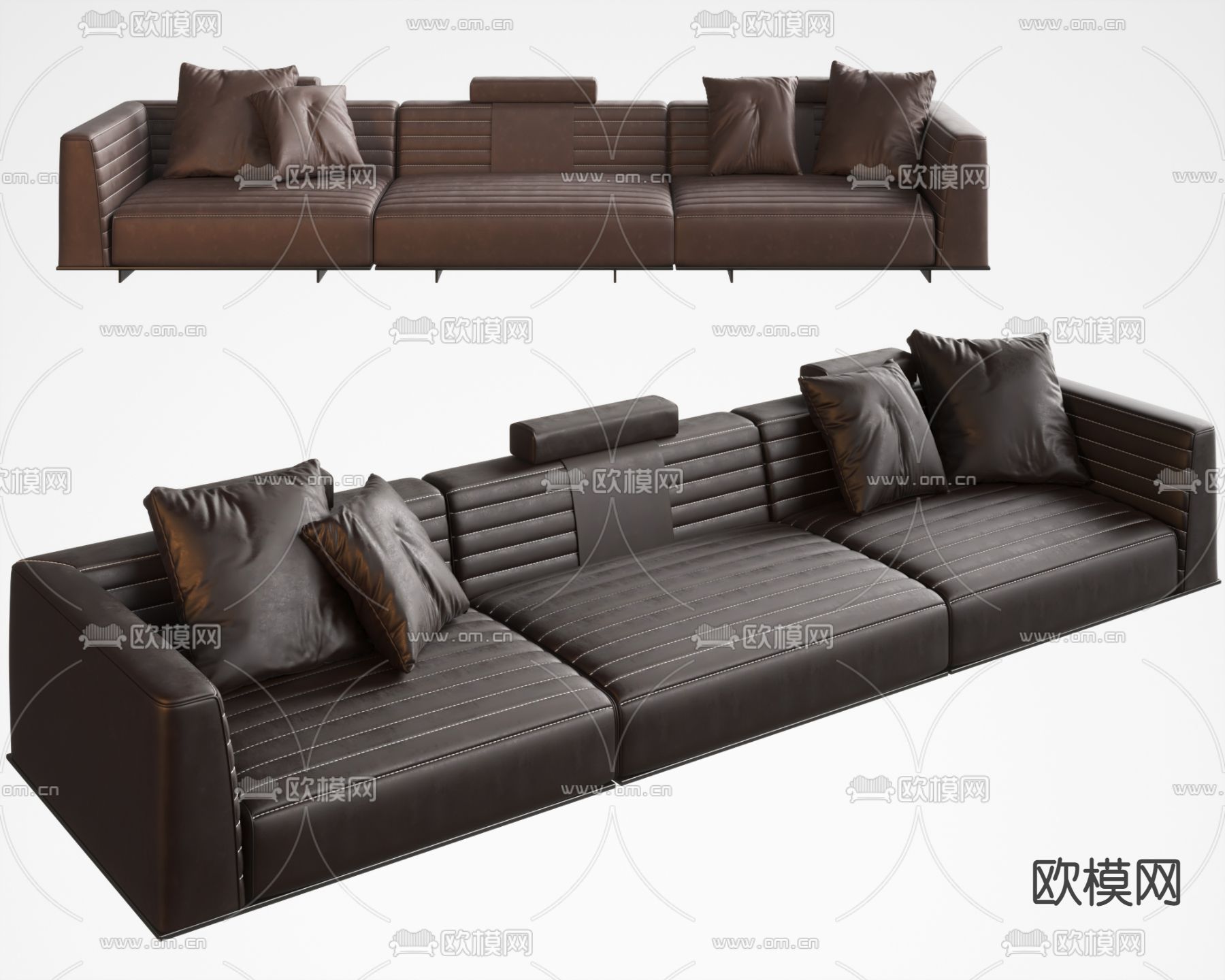 Poliform 多人沙发 皮革沙发3d模型下载
