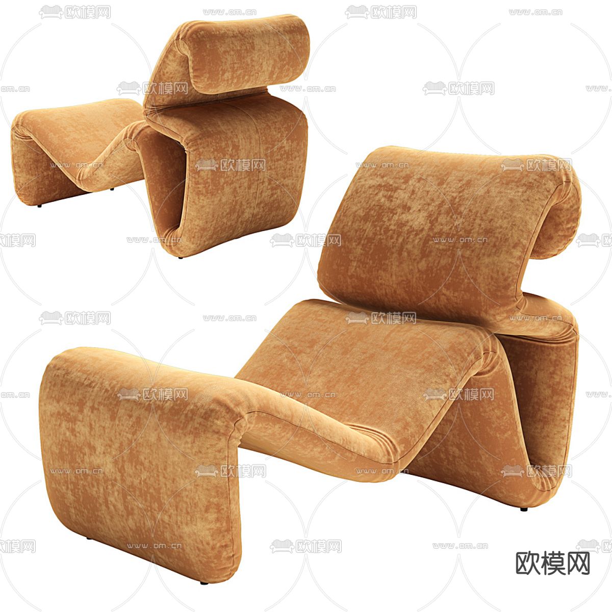 Olivier 休闲椅子 躺椅su模型下载（渲染图1）
