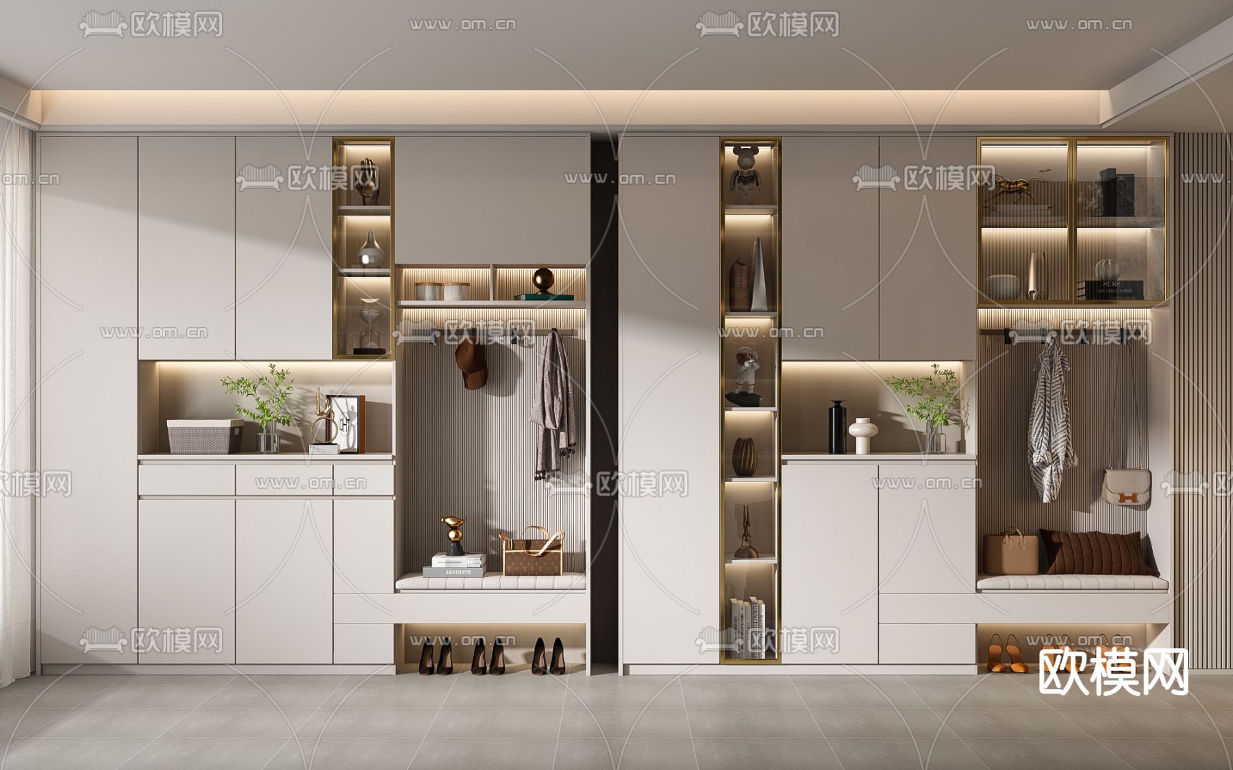 鞋柜 鞋帽柜3d模型下载（渲染图1）