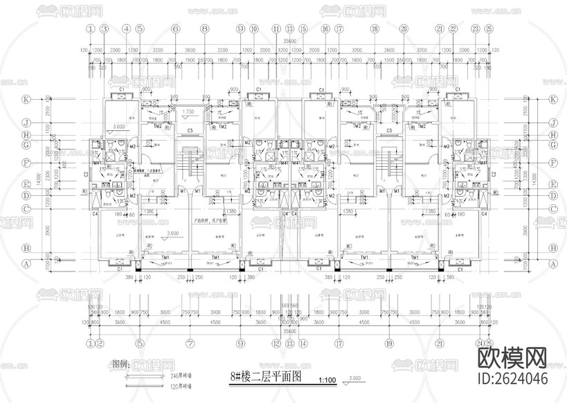 歐式多層建筑CAD施工圖下載(渲染圖2)