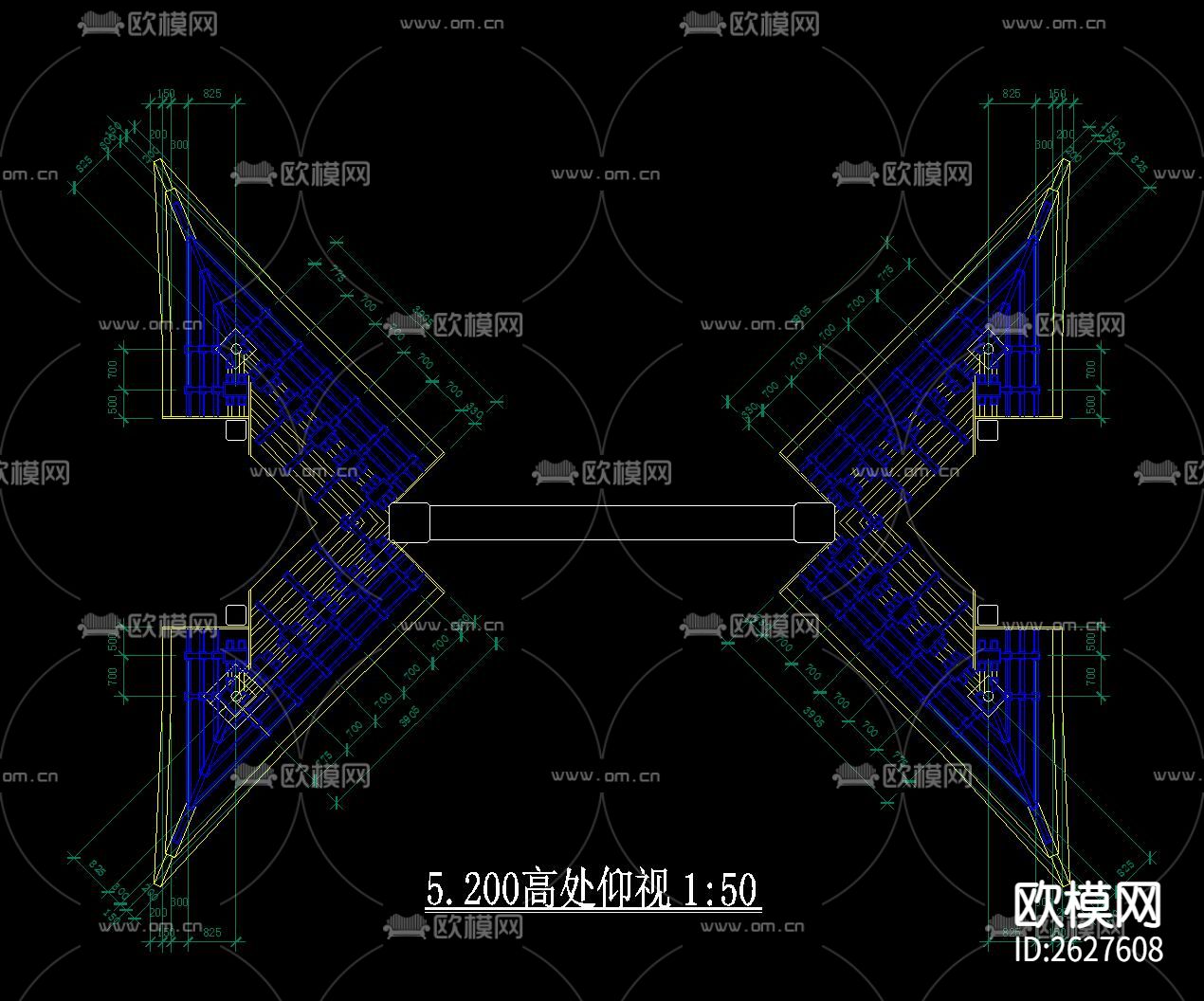 古建牌坊牌楼设计CAD施工图下载（渲染图6）
