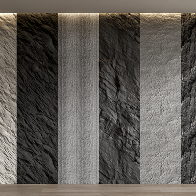 毛石墙 岩石墙 背景墙su模型