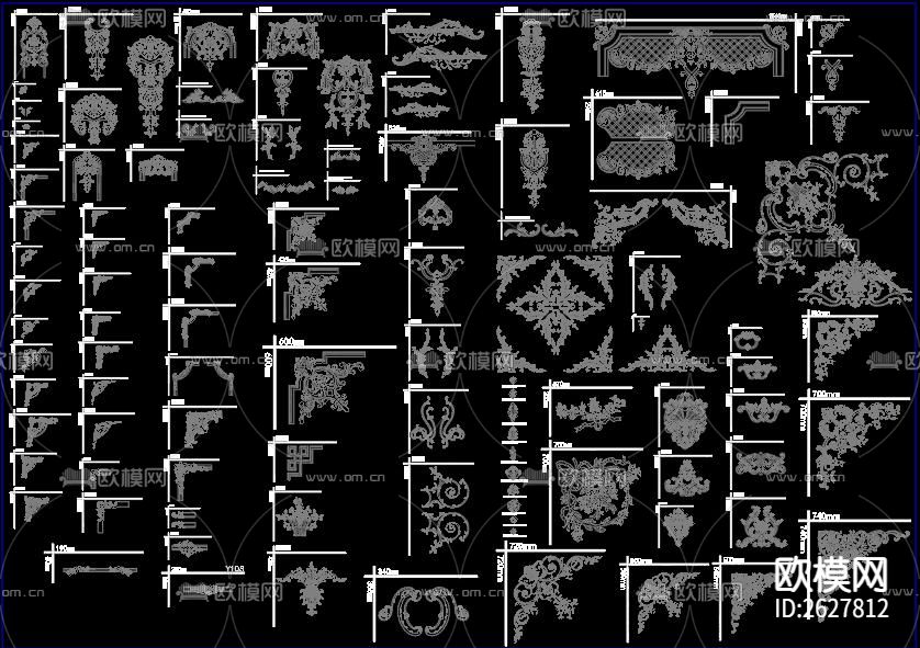 法式拼花CAD图库下载（渲染图4）