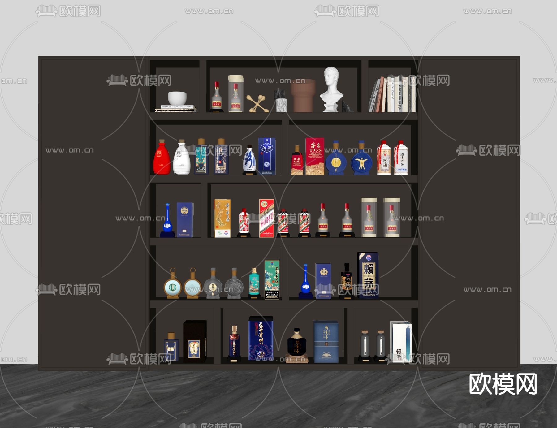 洋酒 国酒 酒水 酒瓶su模型下载（渲染图2）