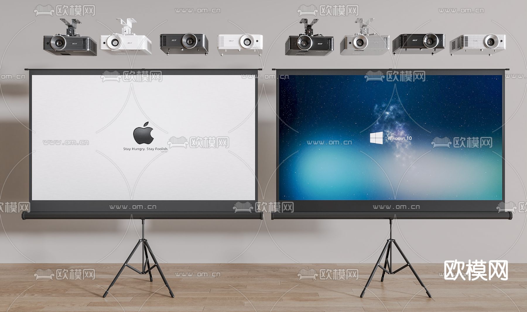 投影仪 移动幕布3d模型下载