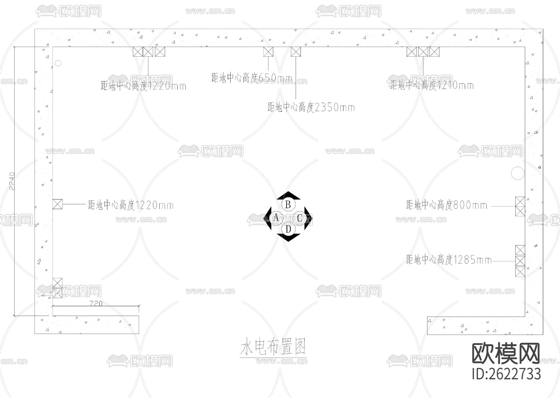 欧式橱柜CAD节点大样下载（渲染图4）