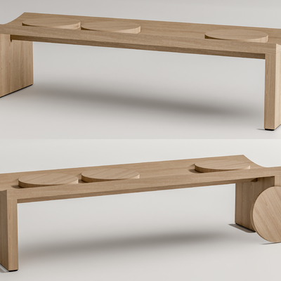 实木长凳 凳子su模型