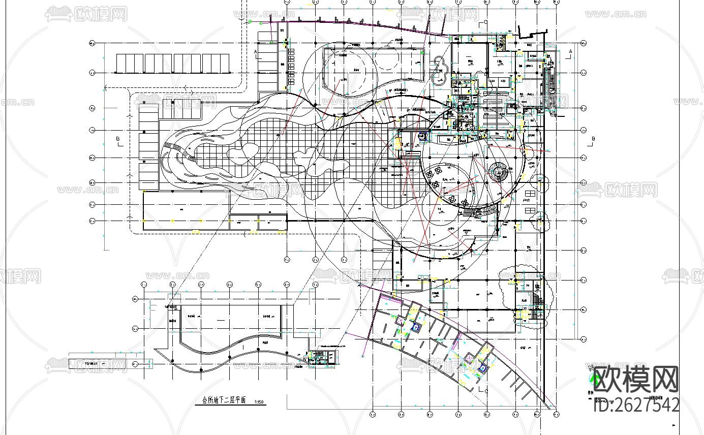 中央公寓CAD施工图下载（渲染图1）