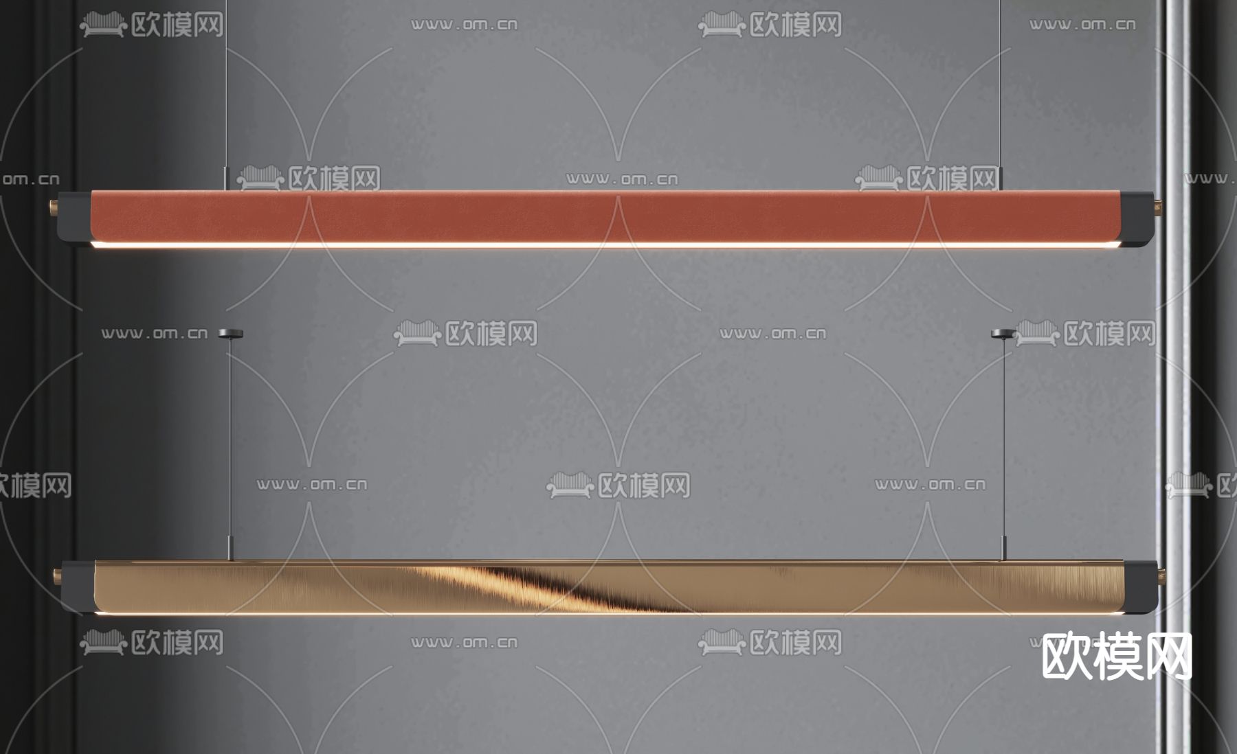 长吊灯 办公吊灯3d模型