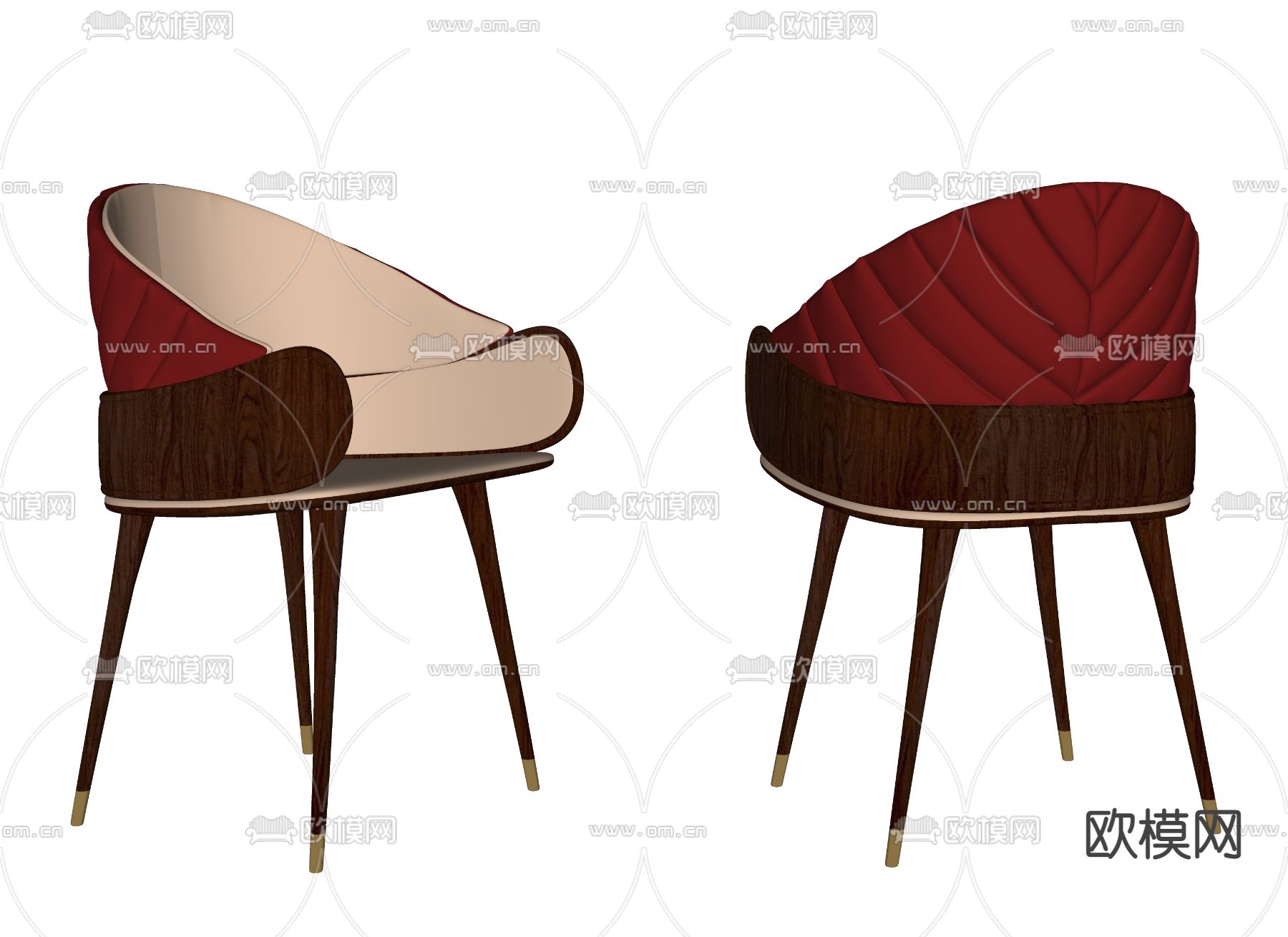 新中式椅子 餐椅su模型下载（渲染图2）