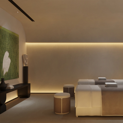  侘寂风SPA馆 护理房su模型 