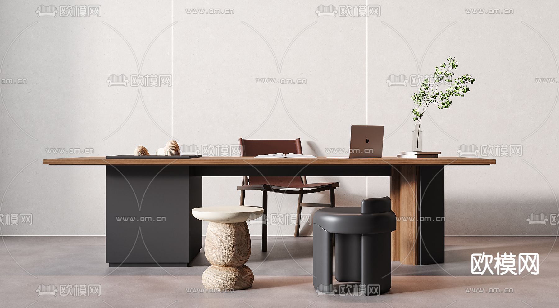 书桌 书台 写字台3d模型下载