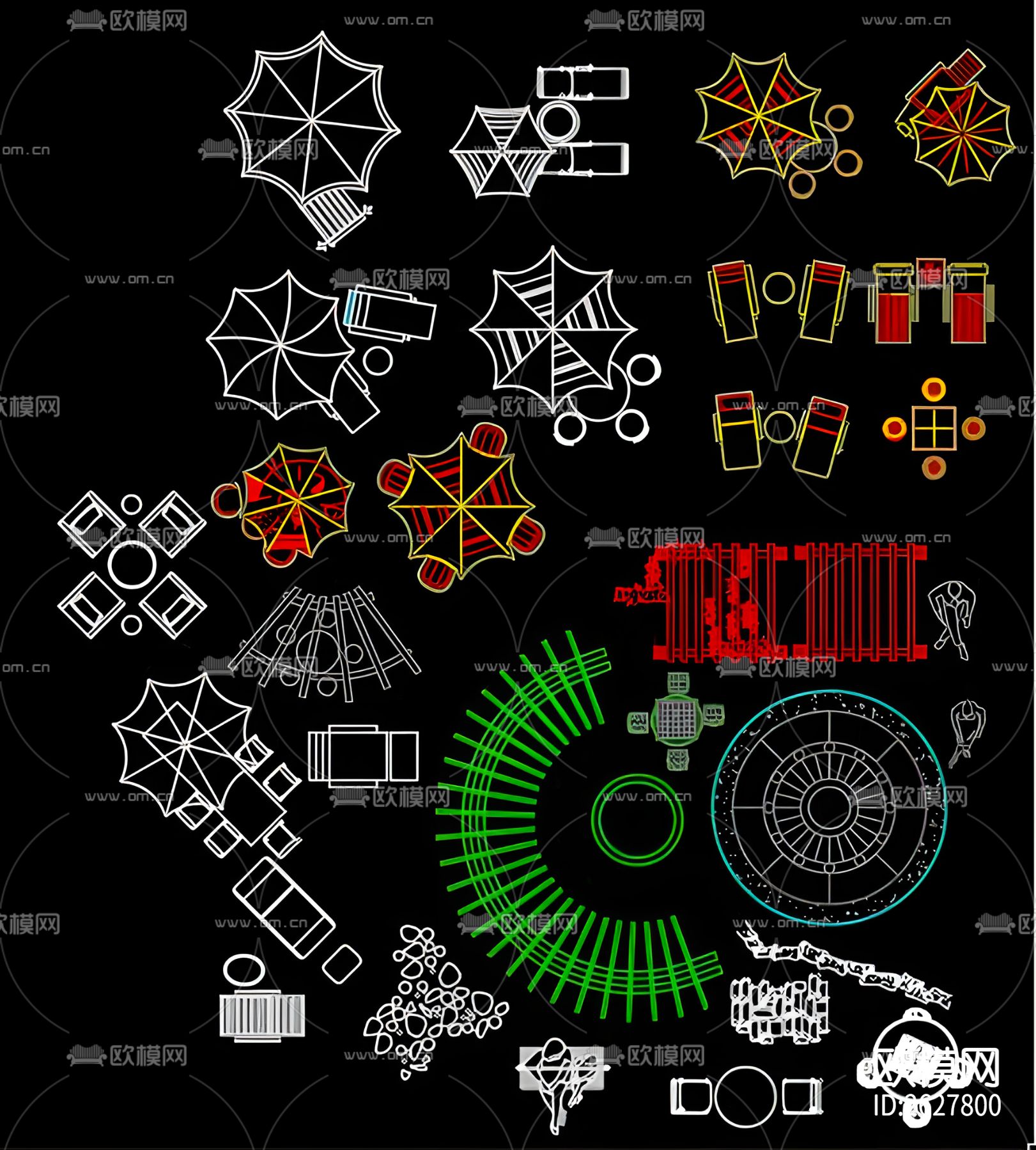户外小品CAD图库下载（渲染图2）