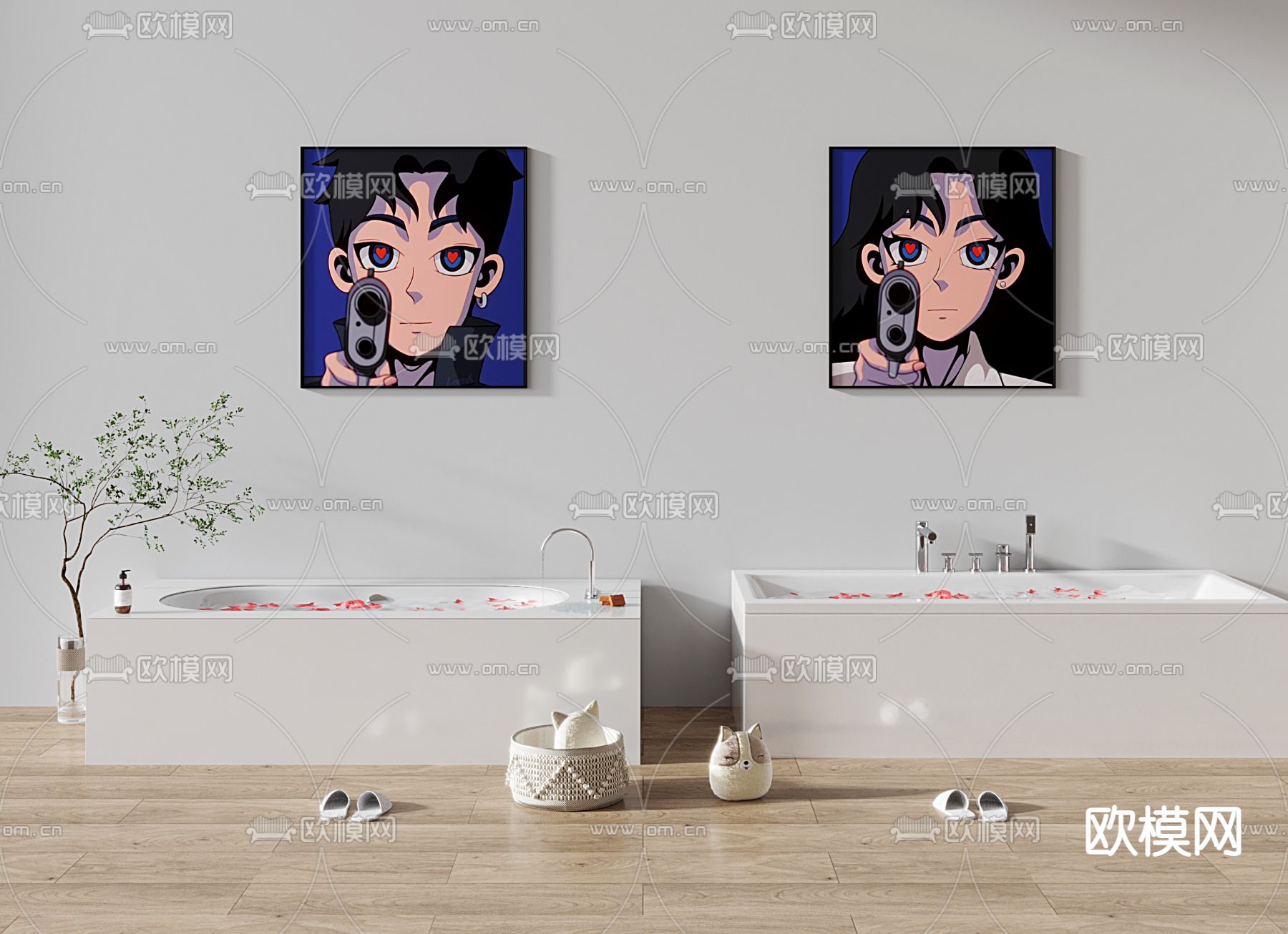 浴缸su模型下载（渲染图1）