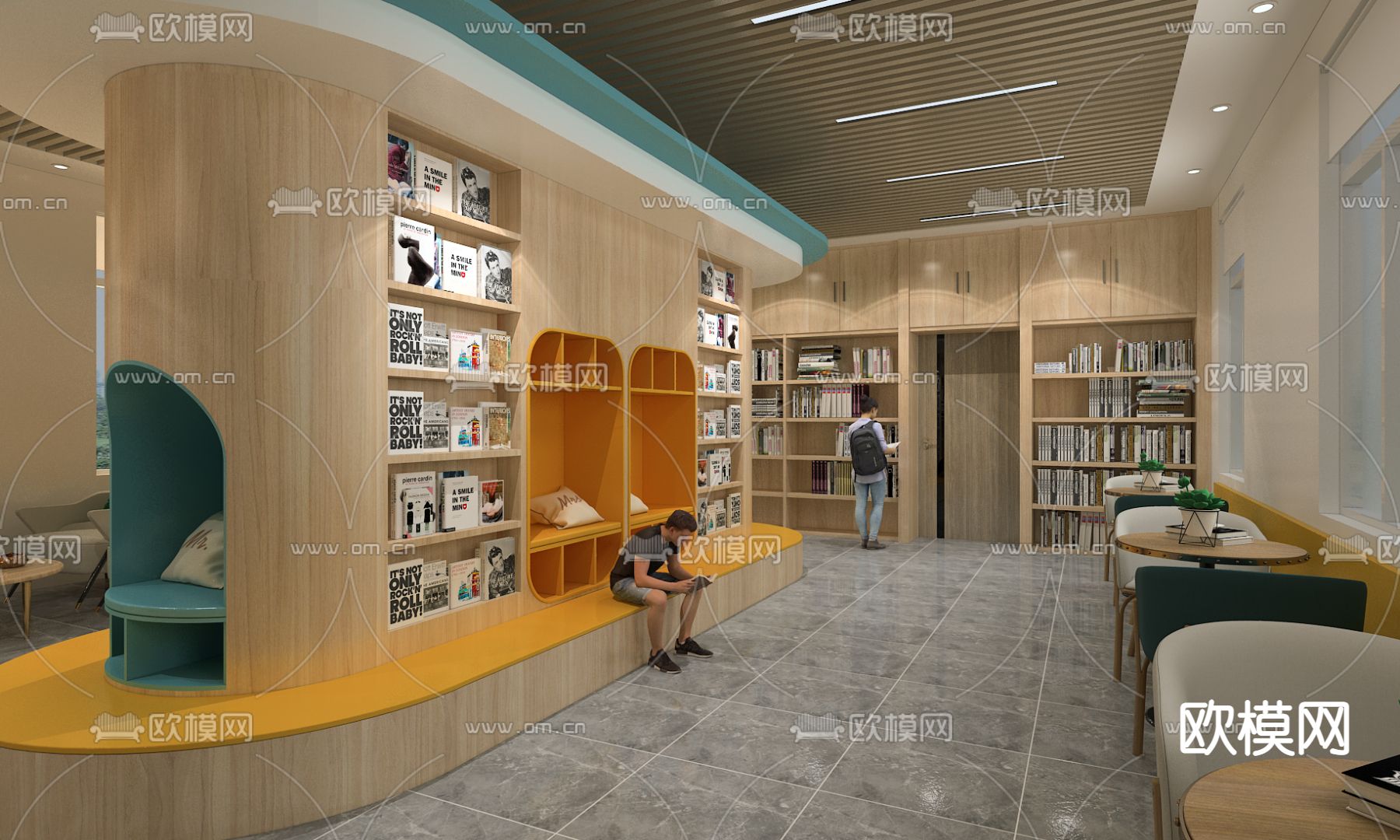 图书馆 阅读室su模型下载（渲染图1）