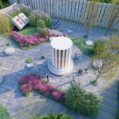 文化广场 健身广场su模型