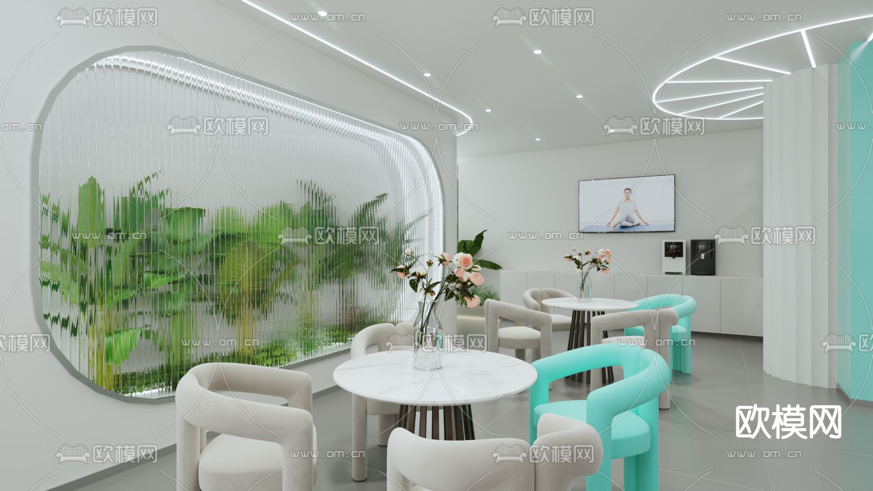 瑜伽室 健身房3d模型下载（渲染图3）